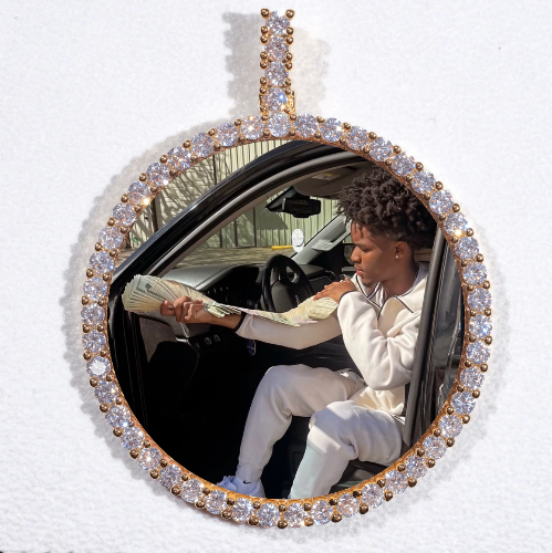LARGE 3D CIRCLE CUSTOM PICTURE PENDANT