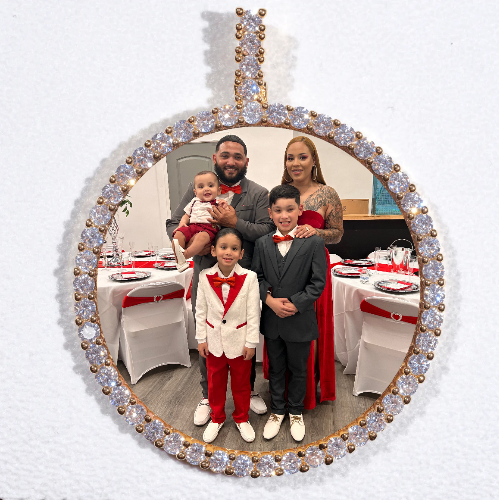 LARGE 3D CIRCLE CUSTOM PICTURE PENDANT