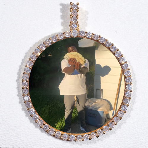 LARGE 3D CIRCLE CUSTOM PICTURE PENDANT