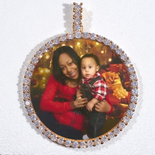 LARGE 3D CIRCLE CUSTOM PICTURE PENDANT