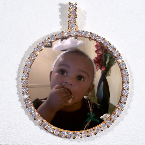 LARGE 3D CIRCLE CUSTOM PICTURE PENDANT