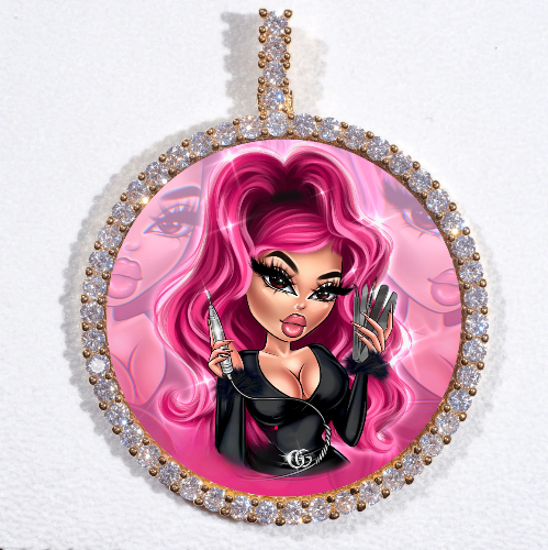 LARGE 3D CIRCLE CUSTOM PICTURE PENDANT