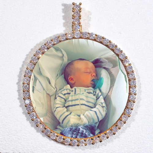 LARGE 3D CIRCLE CUSTOM PICTURE PENDANT