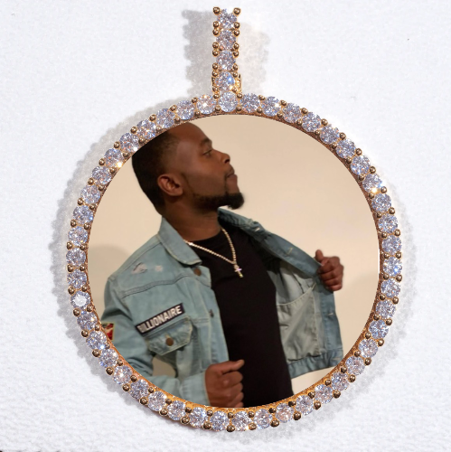 LARGE 3D CIRCLE CUSTOM PICTURE PENDANT