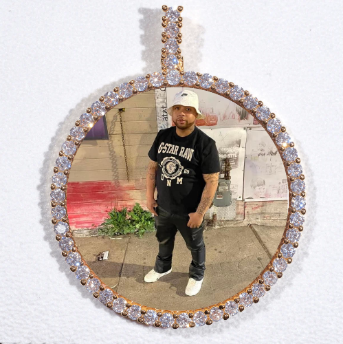 LARGE 3D CIRCLE CUSTOM PICTURE PENDANT