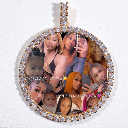 LARGE 3D CIRCLE CUSTOM PICTURE PENDANT