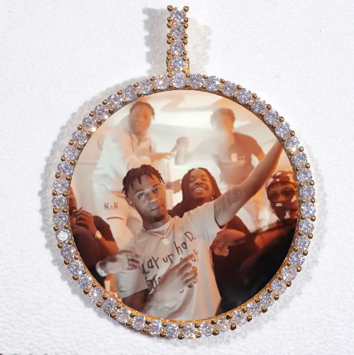 LARGE 3D CIRCLE CUSTOM PICTURE PENDANT