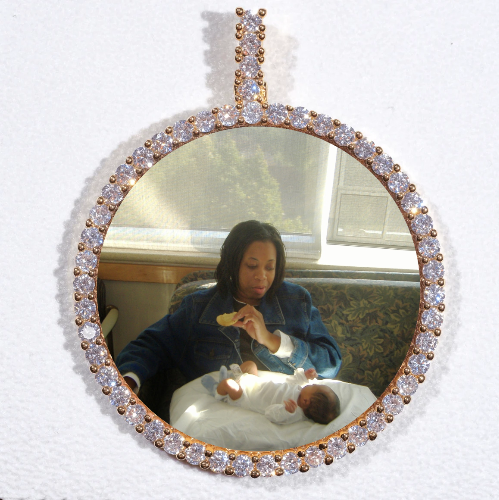 LARGE 3D CIRCLE CUSTOM PICTURE PENDANT