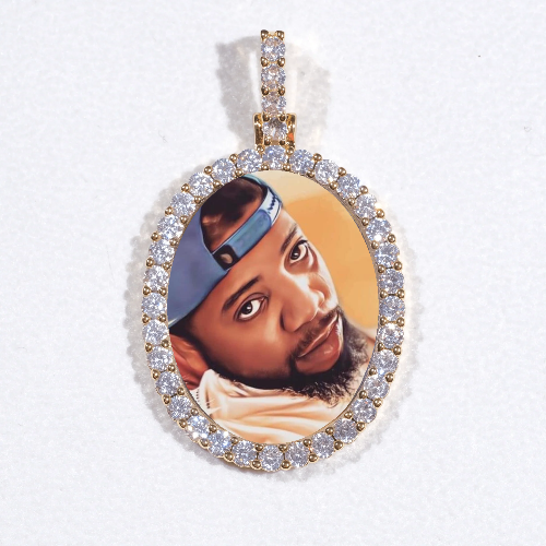 3D Oval Custom Picture Pendant