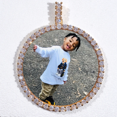 LARGE 3D CIRCLE CUSTOM PICTURE PENDANT