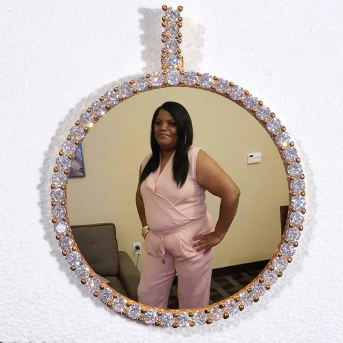 LARGE 3D CIRCLE CUSTOM PICTURE PENDANT