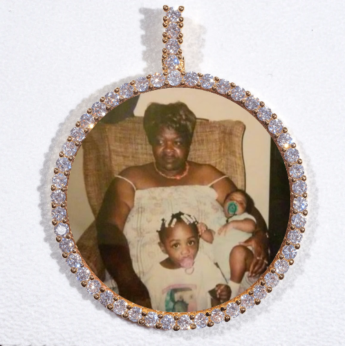 LARGE 3D CIRCLE CUSTOM PICTURE PENDANT