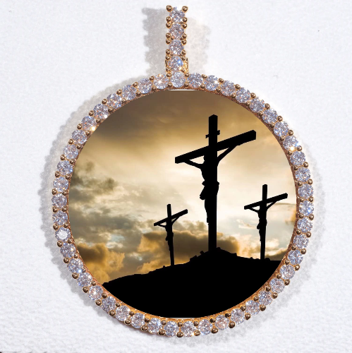 LARGE 3D CIRCLE CUSTOM PICTURE PENDANT