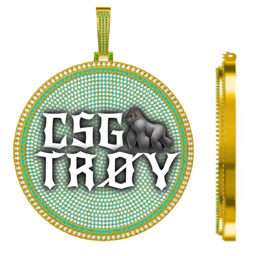 CUSTOM LETTER NECKLACE 3D BIG DISC