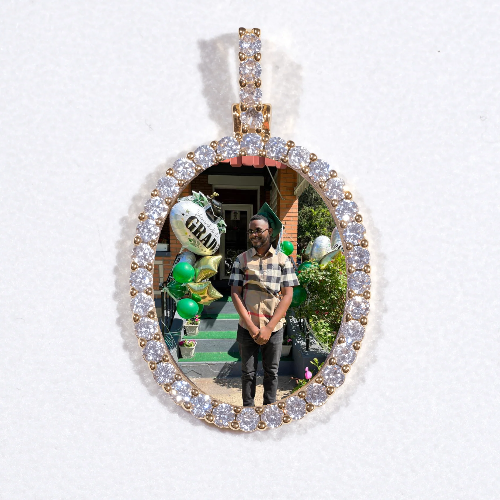 3D Oval Custom Picture Pendant