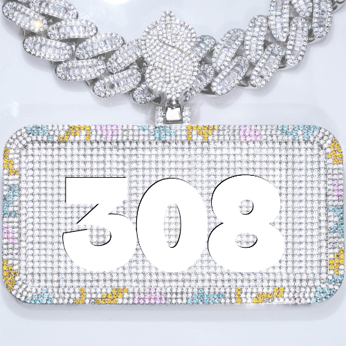 CUSTOM LETTER NECKLACE 3D COLORFUL SQUARE
