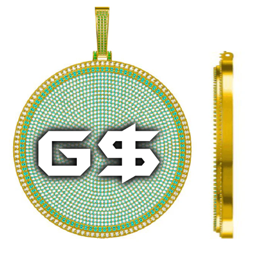 CUSTOM LETTER NECKLACE 3D BIG DISC