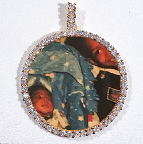 LARGE 3D CIRCLE CUSTOM PICTURE PENDANT