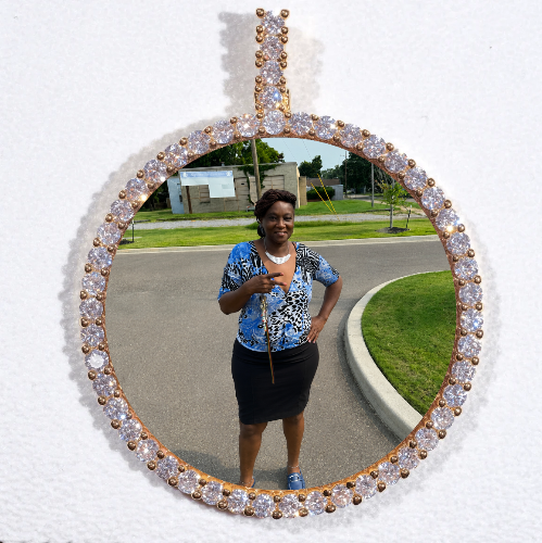 LARGE 3D CIRCLE CUSTOM PICTURE PENDANT