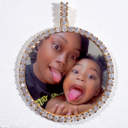 LARGE 3D CIRCLE CUSTOM PICTURE PENDANT
