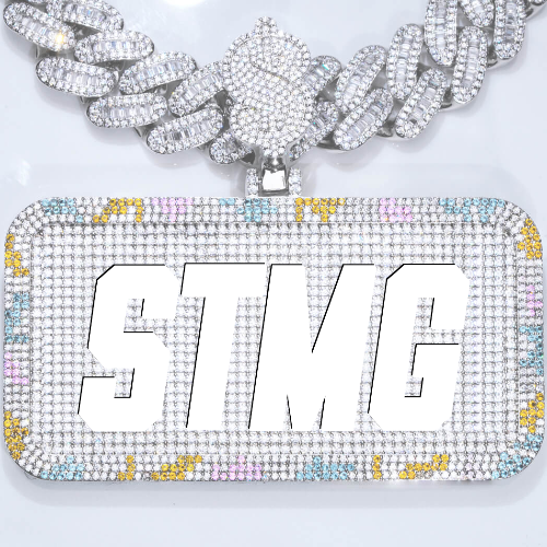 CUSTOM LETTER NECKLACE 3D COLORFUL SQUARE