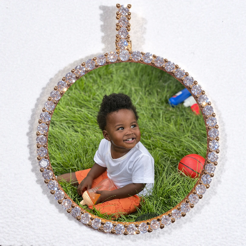 LARGE 3D CIRCLE CUSTOM PICTURE PENDANT