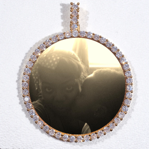 LARGE 3D CIRCLE CUSTOM PICTURE PENDANT