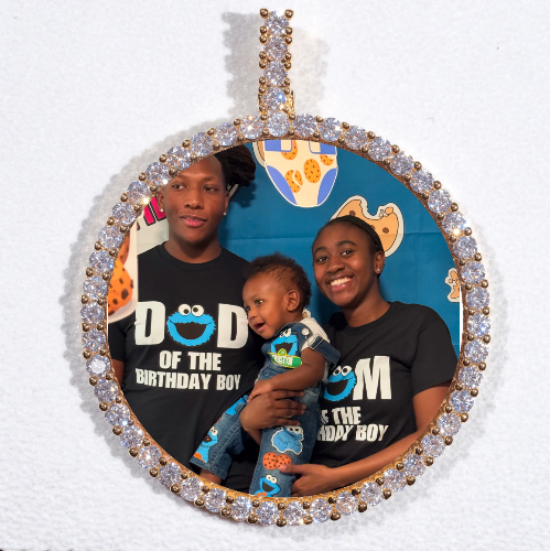 LARGE 3D CIRCLE CUSTOM PICTURE PENDANT