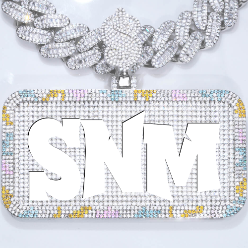 CUSTOM LETTER NECKLACE 3D COLORFUL SQUARE