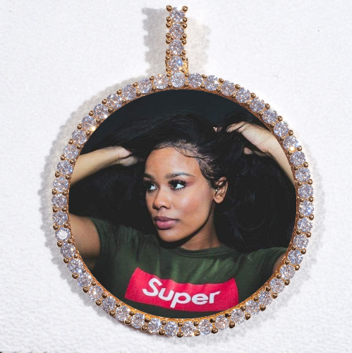 LARGE 3D CIRCLE CUSTOM PICTURE PENDANT