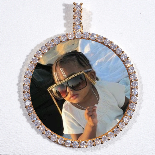 LARGE 3D CIRCLE CUSTOM PICTURE PENDANT