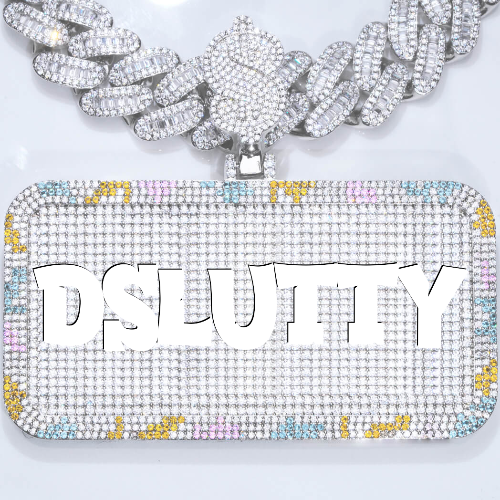 CUSTOM LETTER NECKLACE 3D COLORFUL SQUARE