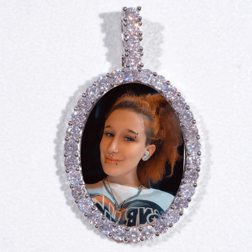 Large 3D Oval Custom Picture Pendant