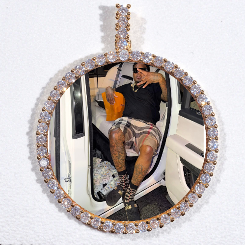LARGE 3D CIRCLE CUSTOM PICTURE PENDANT