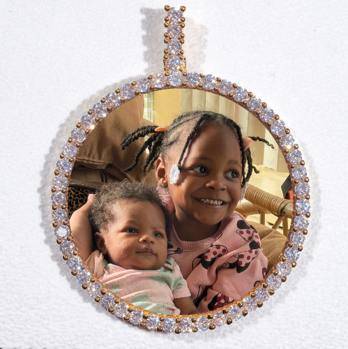 LARGE 3D CIRCLE CUSTOM PICTURE PENDANT