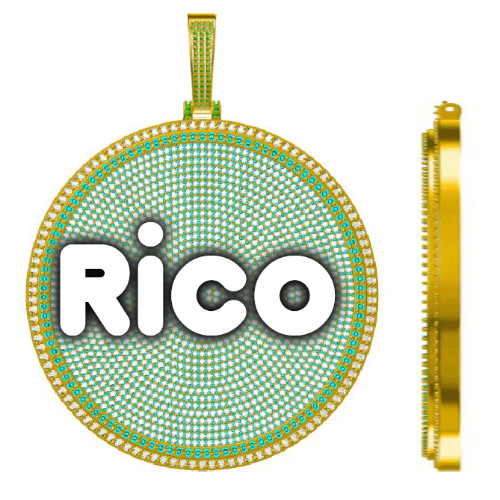 CUSTOM LETTER NECKLACE 3D BIG DISC