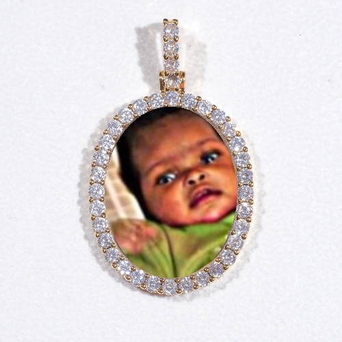 3D Oval Custom Picture Pendant
