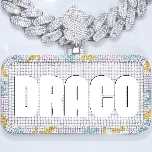 CUSTOM LETTER NECKLACE 3D COLORFUL SQUARE