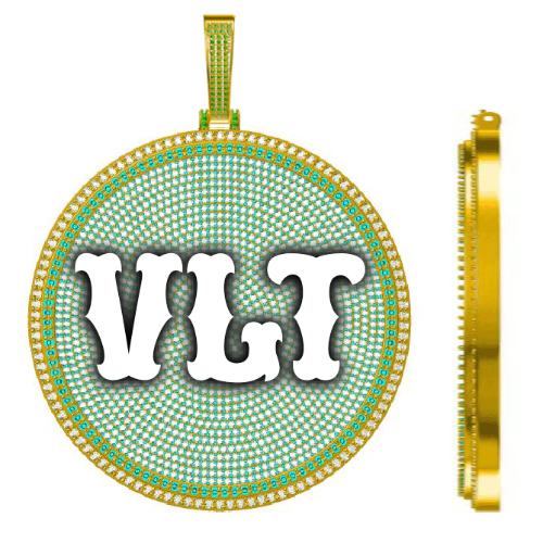 CUSTOM LETTER NECKLACE 3D BIG DISC