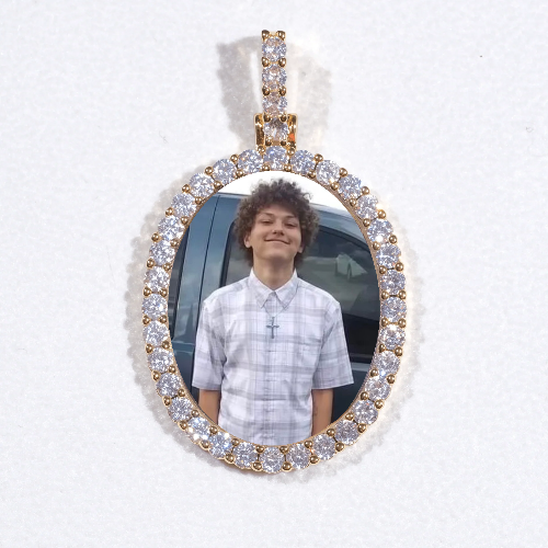 3D Oval Custom Picture Pendant