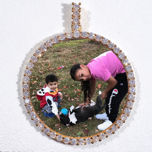 LARGE 3D CIRCLE CUSTOM PICTURE PENDANT