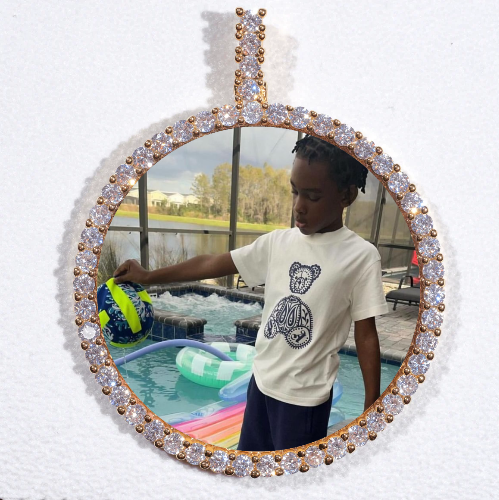 LARGE 3D CIRCLE CUSTOM PICTURE PENDANT
