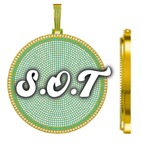 CUSTOM LETTER NECKLACE 3D BIG DISC