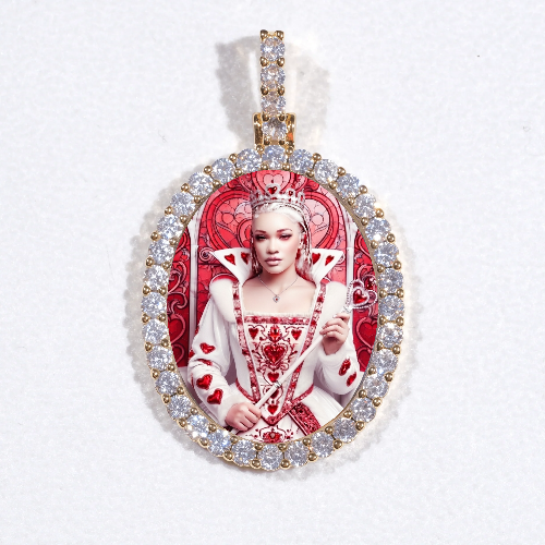 3D Oval Custom Picture Pendant