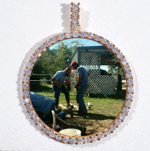 LARGE 3D CIRCLE CUSTOM PICTURE PENDANT
