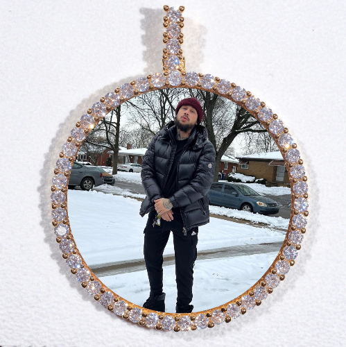 LARGE 3D CIRCLE CUSTOM PICTURE PENDANT