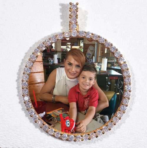 LARGE 3D CIRCLE CUSTOM PICTURE PENDANT