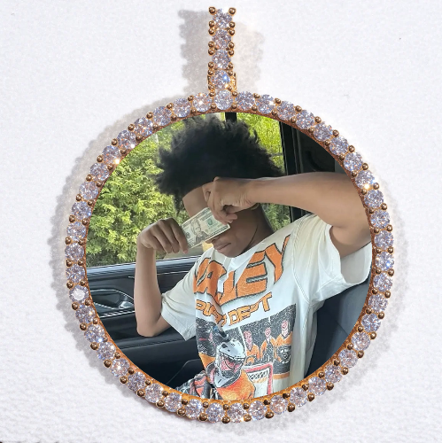LARGE 3D CIRCLE CUSTOM PICTURE PENDANT