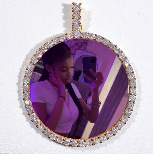 LARGE 3D CIRCLE CUSTOM PICTURE PENDANT