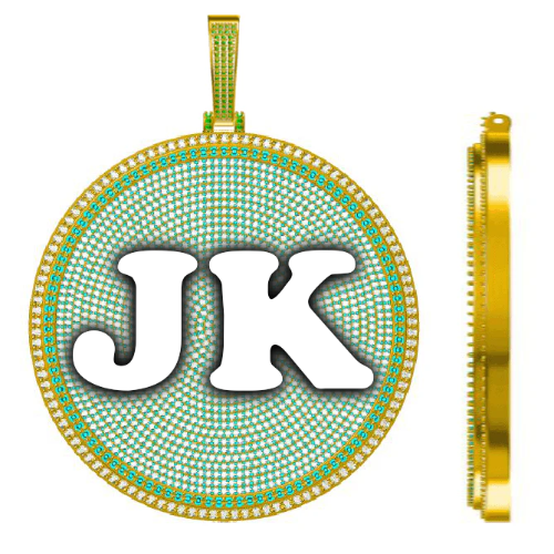 CUSTOM LETTER NECKLACE 3D BIG DISC